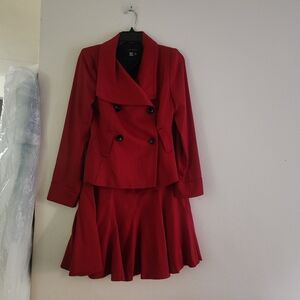 Zara zw Wool Double-Breasted jacket dark red Sz 4